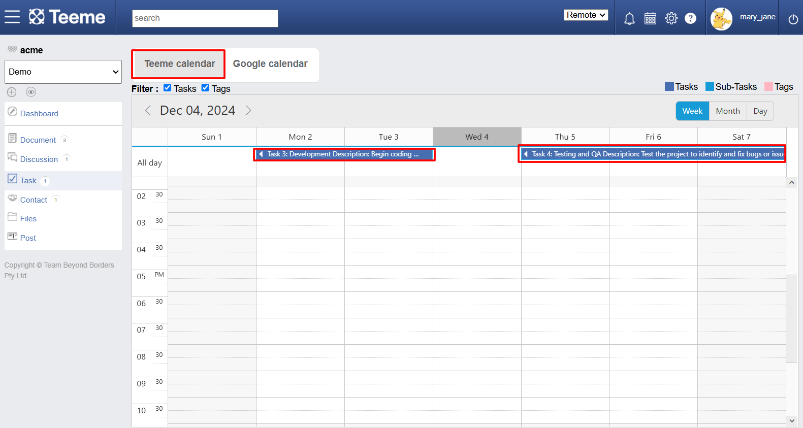 Calendar Feature 1