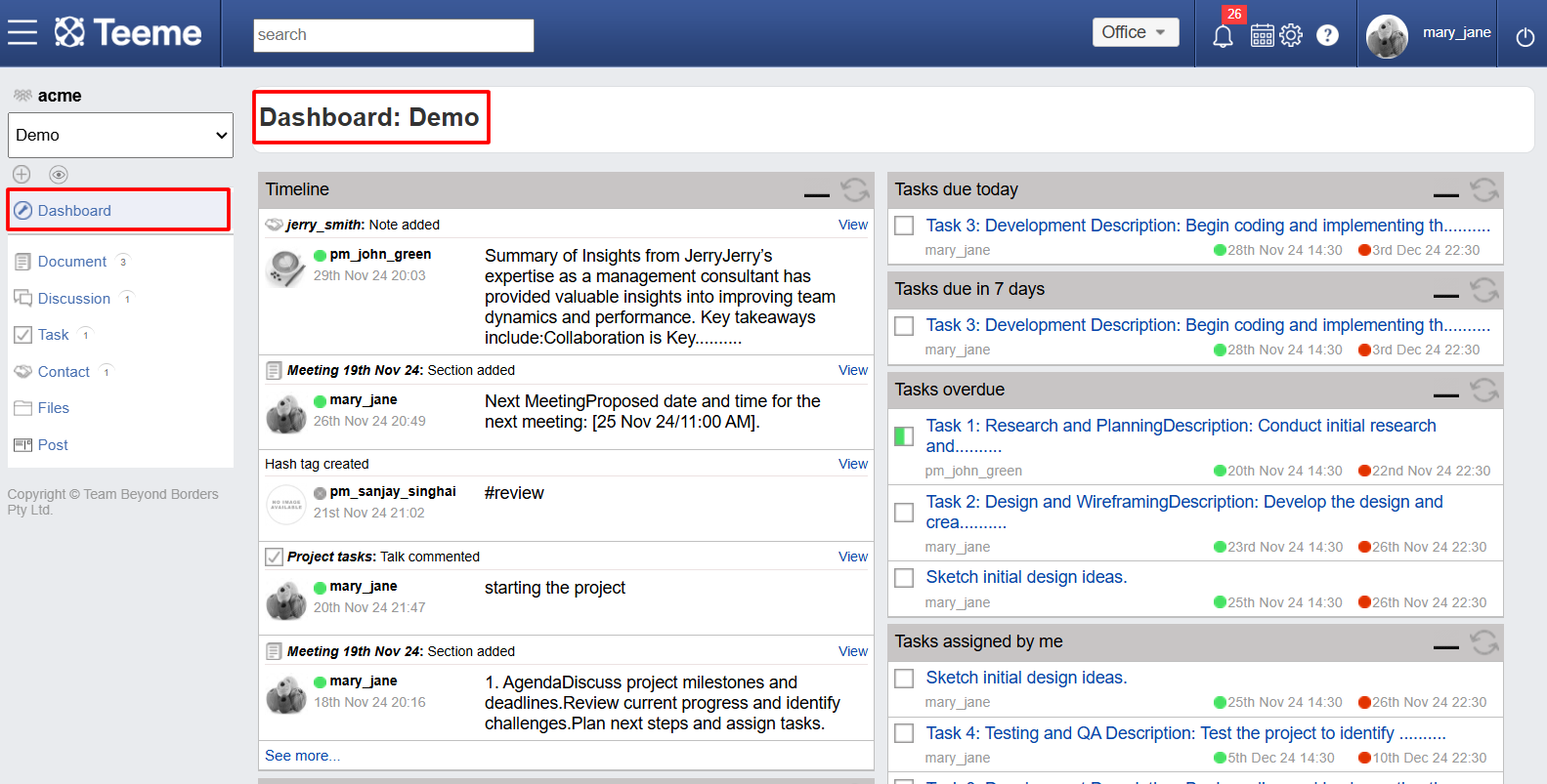 Dashboard Feature 1