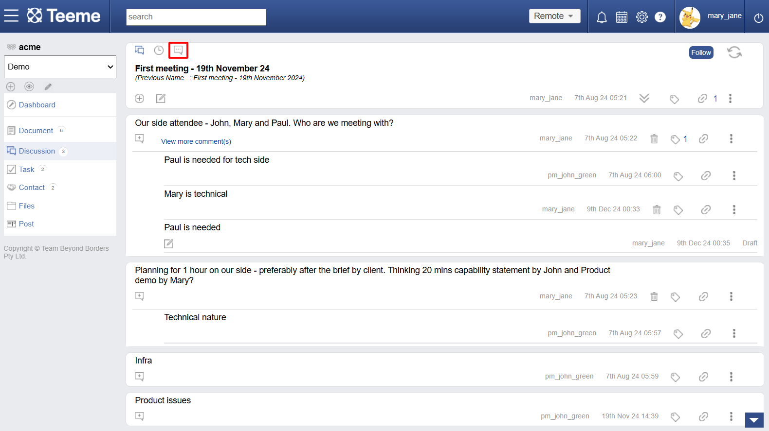 Discussion Feature 7