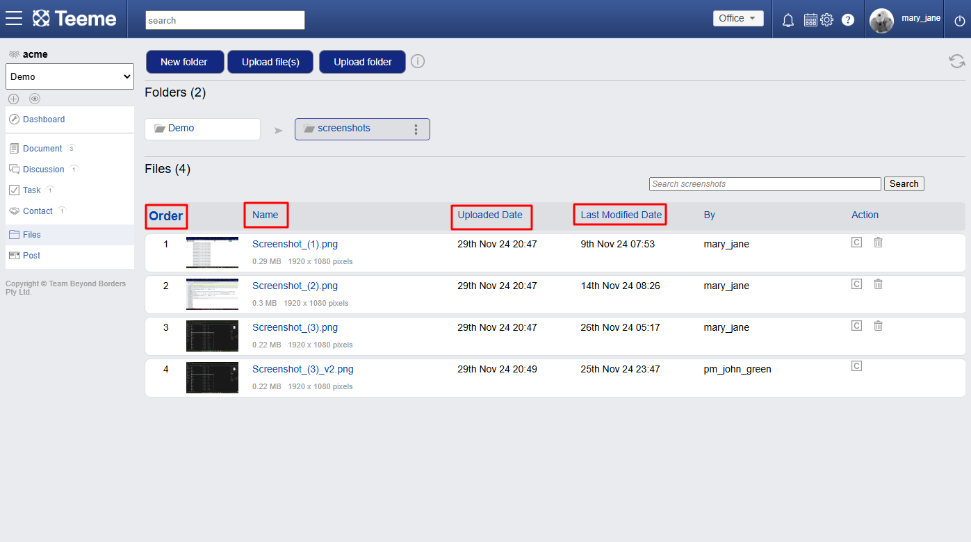 files Feature 8