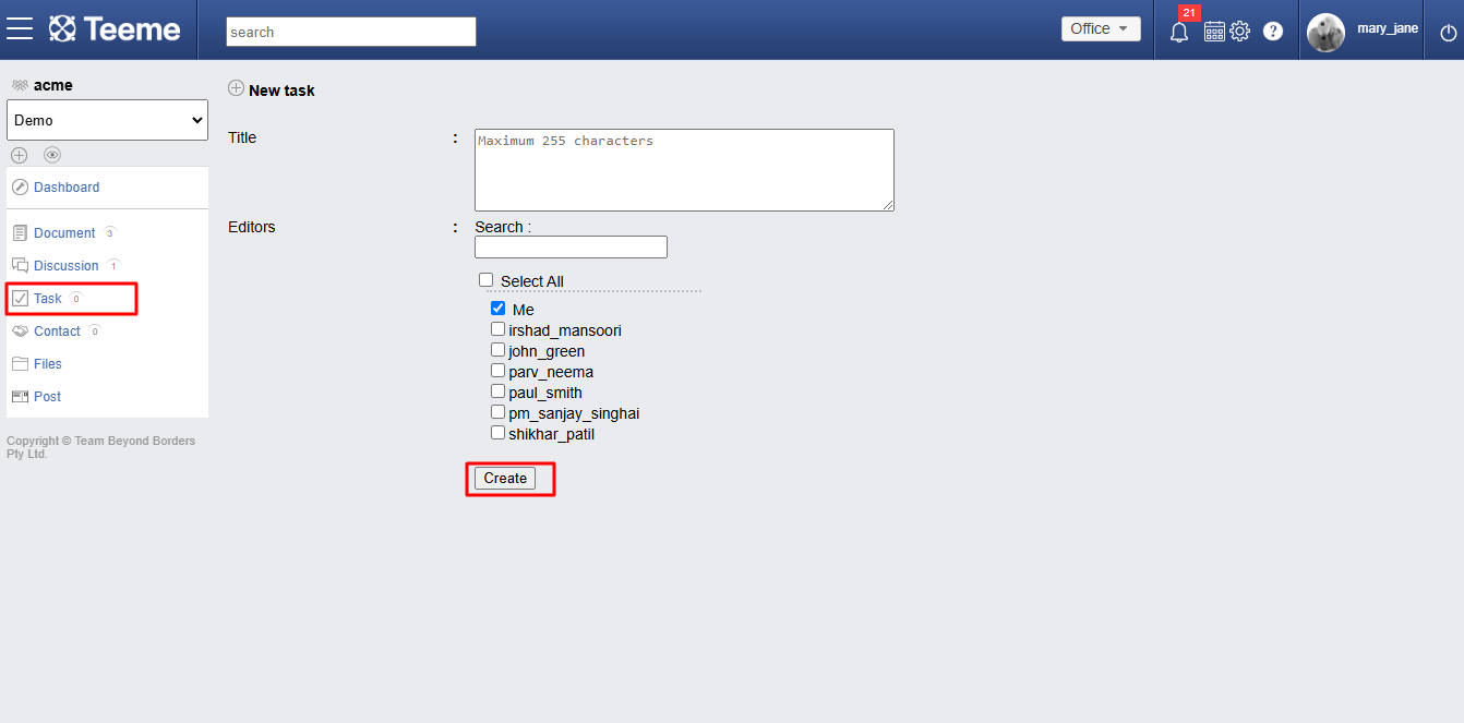 Task Feature 1