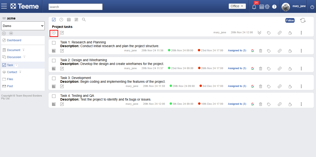Task Feature 5