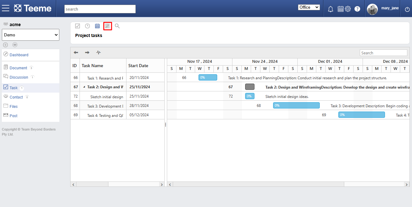 Task Feature 8