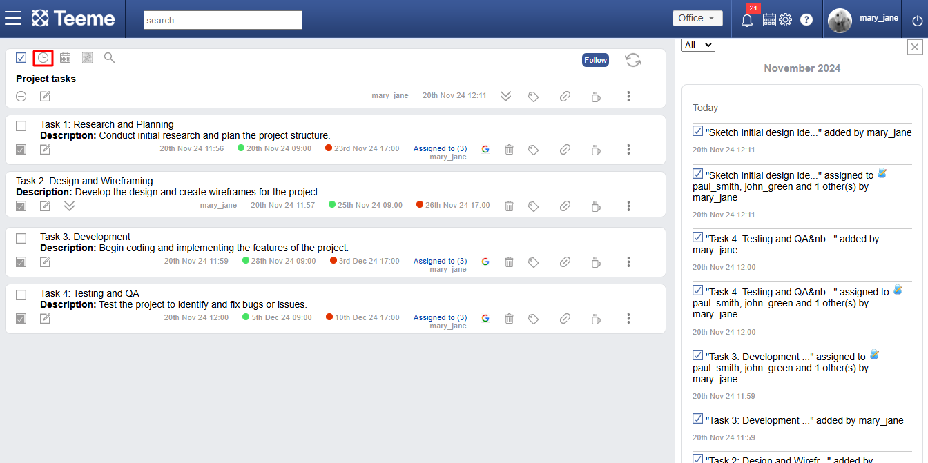 Timeline Feature 1